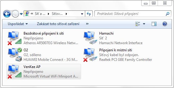 Wi-Fi access point ve Windows 7
